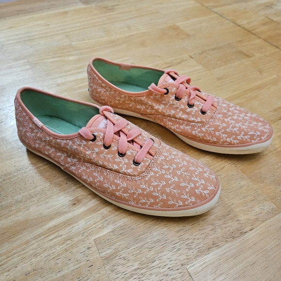 Keds sneaker coral floral print womens size 8.5 - Picture 4 of 13